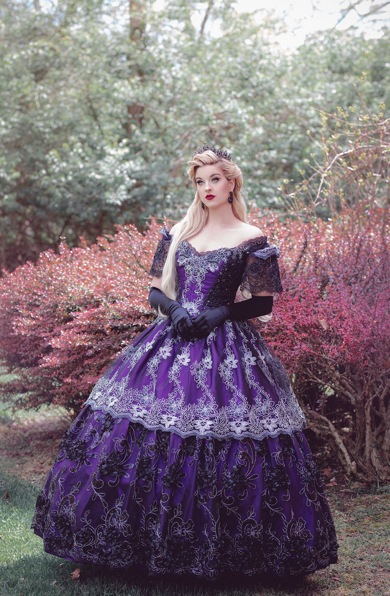 Sale! Purple, Black and Silver Gothic Victorian Gown -Medium