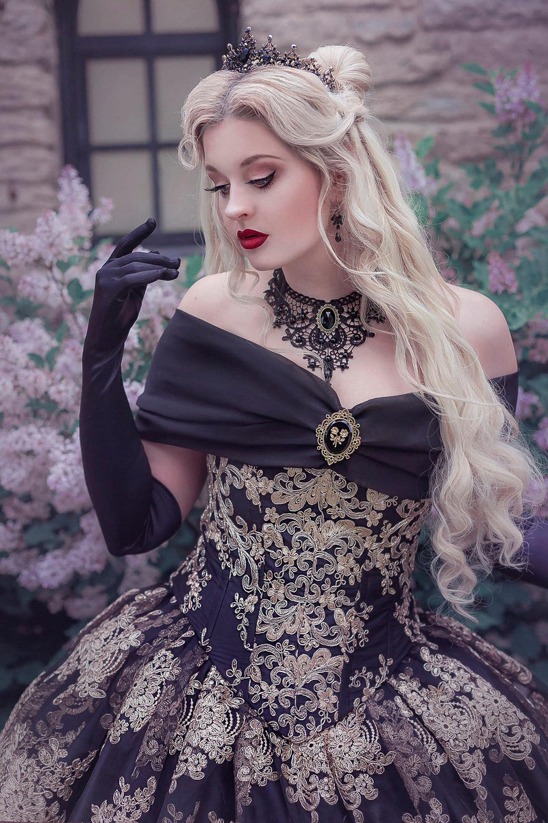 Gothic Black/Gold Belle Beauty and the Beast Custom Gown Gothic Black/Gold Belle Beauty and the Beast Custom Gown