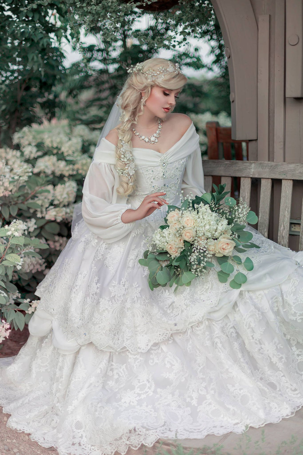 Romantic Victorian Wedding Sparkle Gown Plus Size Custom