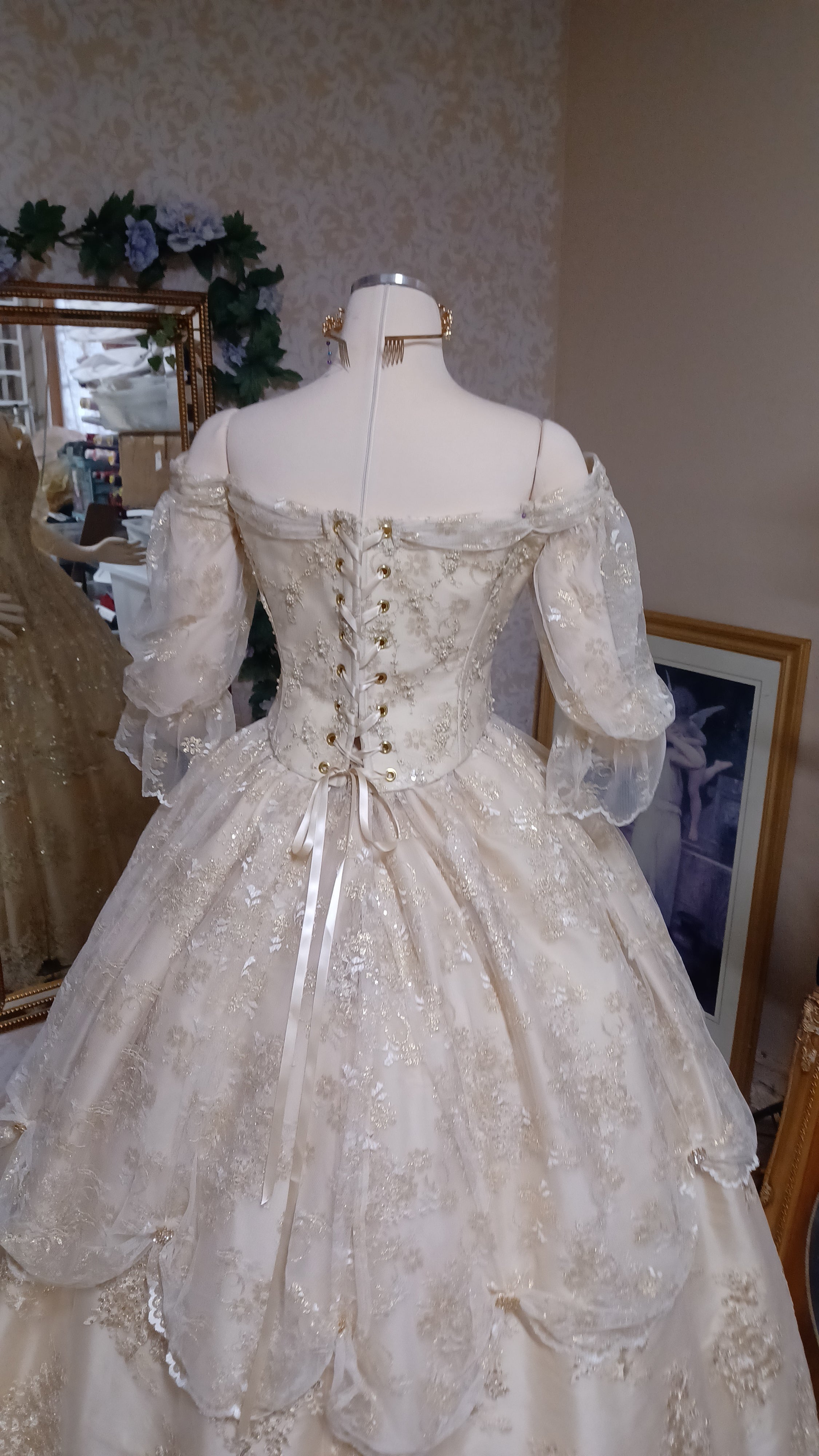 Delicate Champagne Victorian Belle gown In-stock! M/L