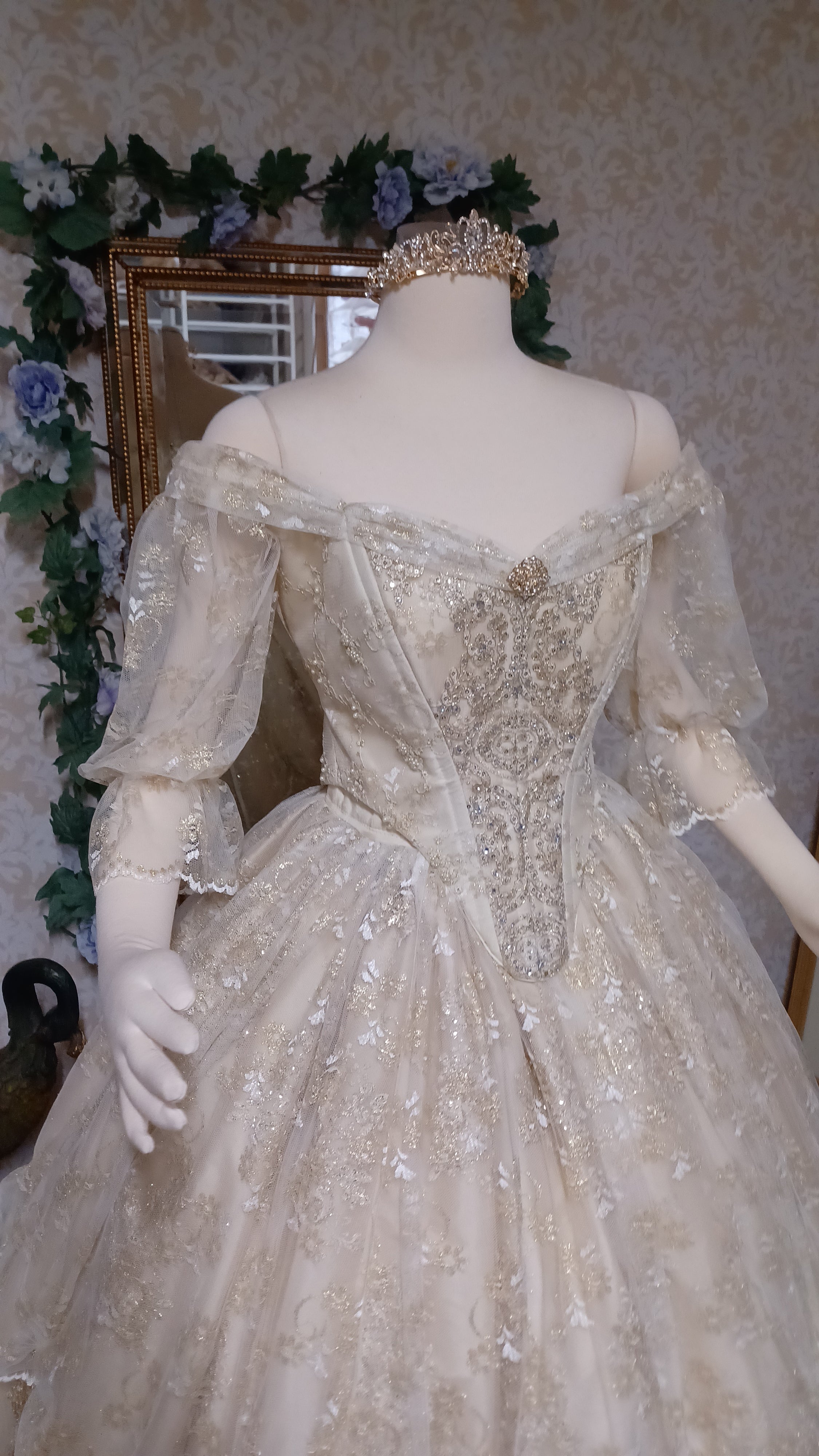 Delicate Champagne Victorian Belle gown In-stock! M/L