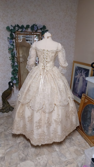 Delicate Champagne Victorian Belle gown In-stock! M/L