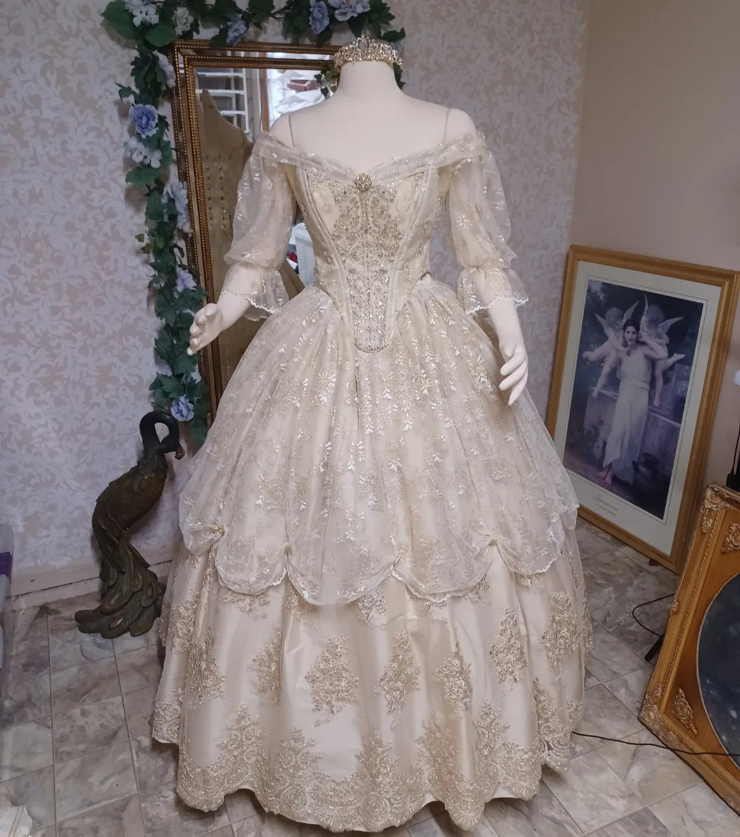 Delicate Champagne Victorian Belle gown In-stock! M/L