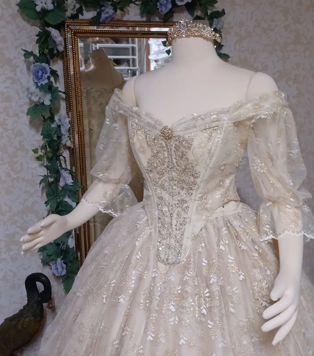 Delicate Champagne Victorian Belle gown In-stock! M/L