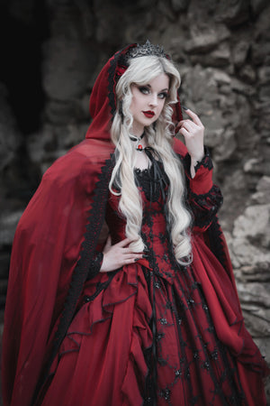 red halloween dress Red/black Gothic Sleeping Beauty Alternative Wedding Gown SmallSmall