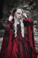 Red/black Gothic Sleeping Beauty Alternative Wedding Gown