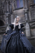 In-Stock! Charcoal/black Gothic Sleeping Beauty Gown Size Medium
