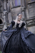 In-Stock! Charcoal/black Gothic Sleeping Beauty Gown Size Medium