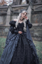 In-Stock! Charcoal/black Gothic Sleeping Beauty Gown Size Medium