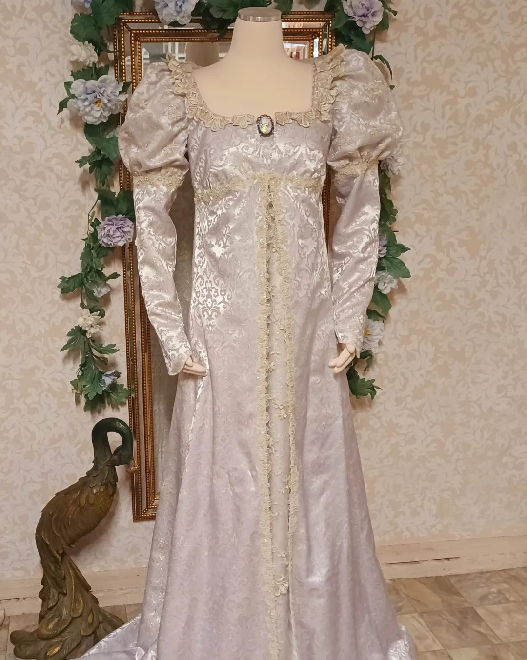 regency dress long sleeve Regency Day Dress with Long Sleeve, Custom Sized and Made to Order