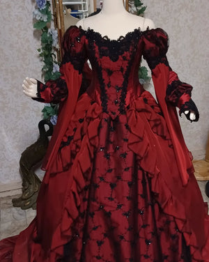 In Stock! Gothic Red/black Sleeping Beauty Gown Size Medium