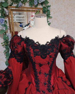 In Stock! Gothic Red/black Sleeping Beauty Gown Size Medium