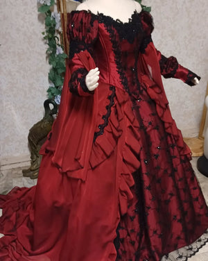 In Stock! Gothic Red/black Sleeping Beauty Gown Size Medium