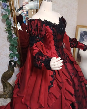 In Stock! Gothic Red/black Sleeping Beauty Gown Size Medium