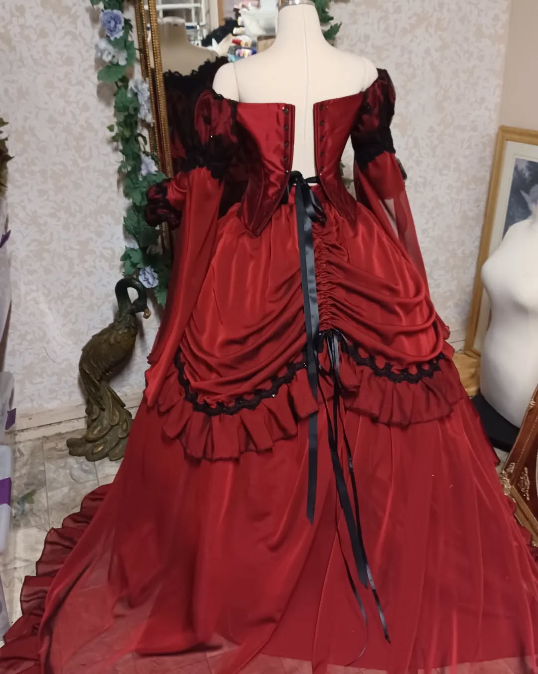 In Stock! Gothic Red/black Sleeping Beauty Gown Size Medium