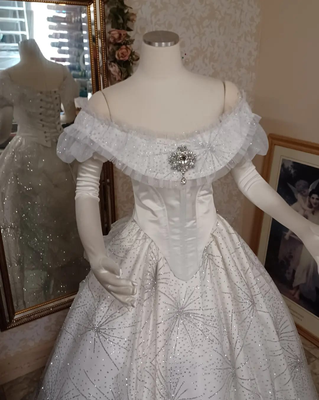 SOLD OUT Phantom of the Opera Sparkle Custom Bustle Gown Black or Ivory
