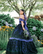 Purple/black Gothic Belle Gown Size med/large In-stock!