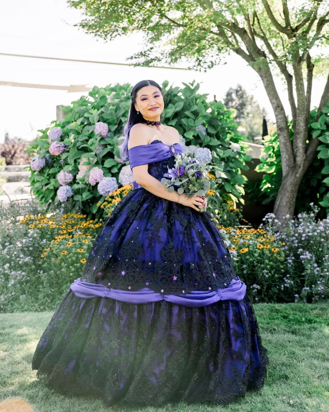 gothic purple dress Sale! Purple/black Gothic Belle Gown Size med/large In-stock!