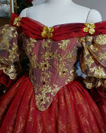 SOLD! Red/Gold One-of-a-Kind Belle Victorian Fantasy Gown In-Stock! Large