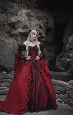 Red/black Gothic Sleeping Beauty Alternative Wedding Gown