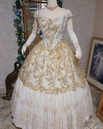 New! Sparkle Ivory and Gold Princess Gown 1-of-a-Kind In Stock!