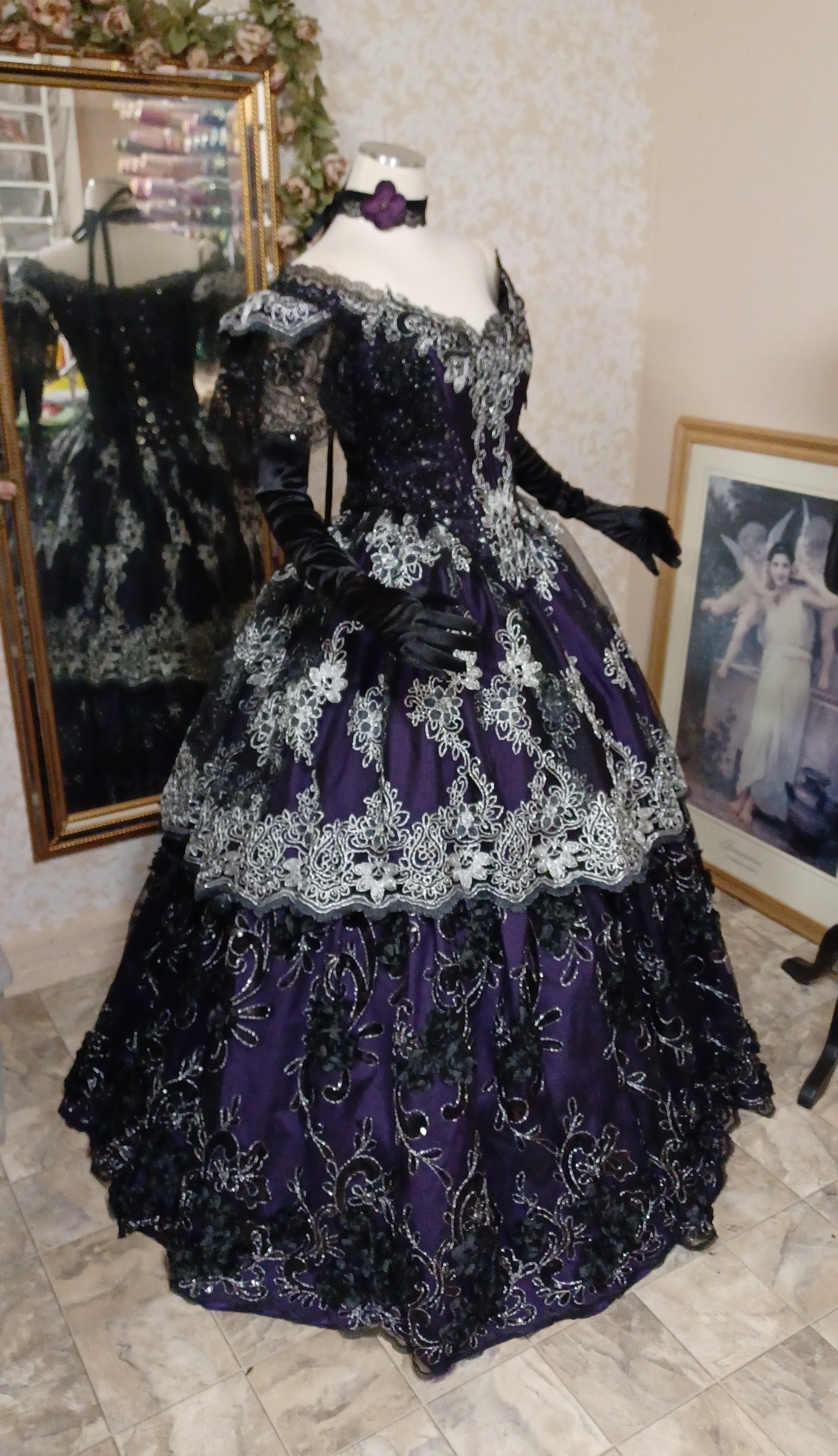 Sale! Purple, Black and Silver Gothic Victorian Gown -Medium – Romantic ...