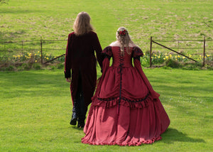 Red/black Gothic Sleeping Beauty Alternative Wedding Gown