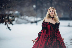 Red/black Gothic Sleeping Beauty Alternative Wedding Gown – Romantic ...