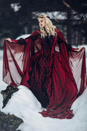 Red/black Gothic Sleeping Beauty Alternative Wedding Gown Romantic Threads Red/black Gothic Sleeping Beauty Alternative Wedding Gown Romantic Threads