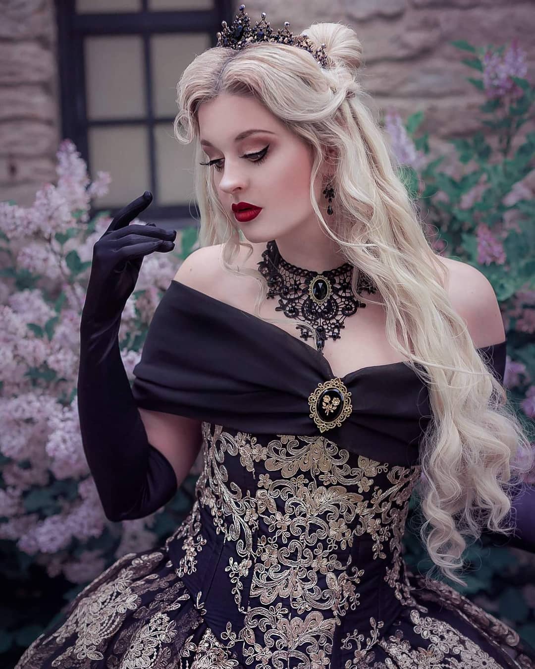 Black and Gold Gothic Belle Gown Plus Size Custom Black and Gold Gothic Belle Gown Plus Size Custom