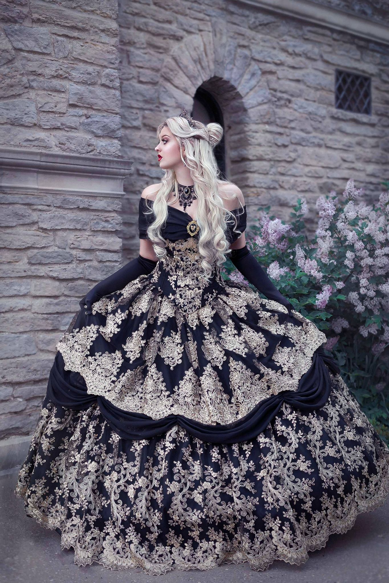 Gothic Black/Gold Belle Beauty and the Beast Custom Gown Gothic Black/Gold Belle Beauty and the Beast Custom Gown