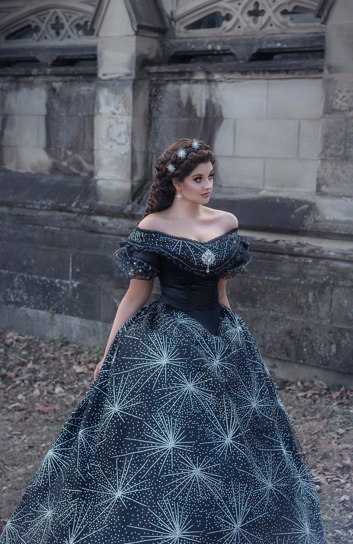 Phantom of the Opera Sparkle Custom Bustle Gown Black or Ivory Large Phantom of the Opera Sparkle Custom Bustle Gown Black or Ivory Large