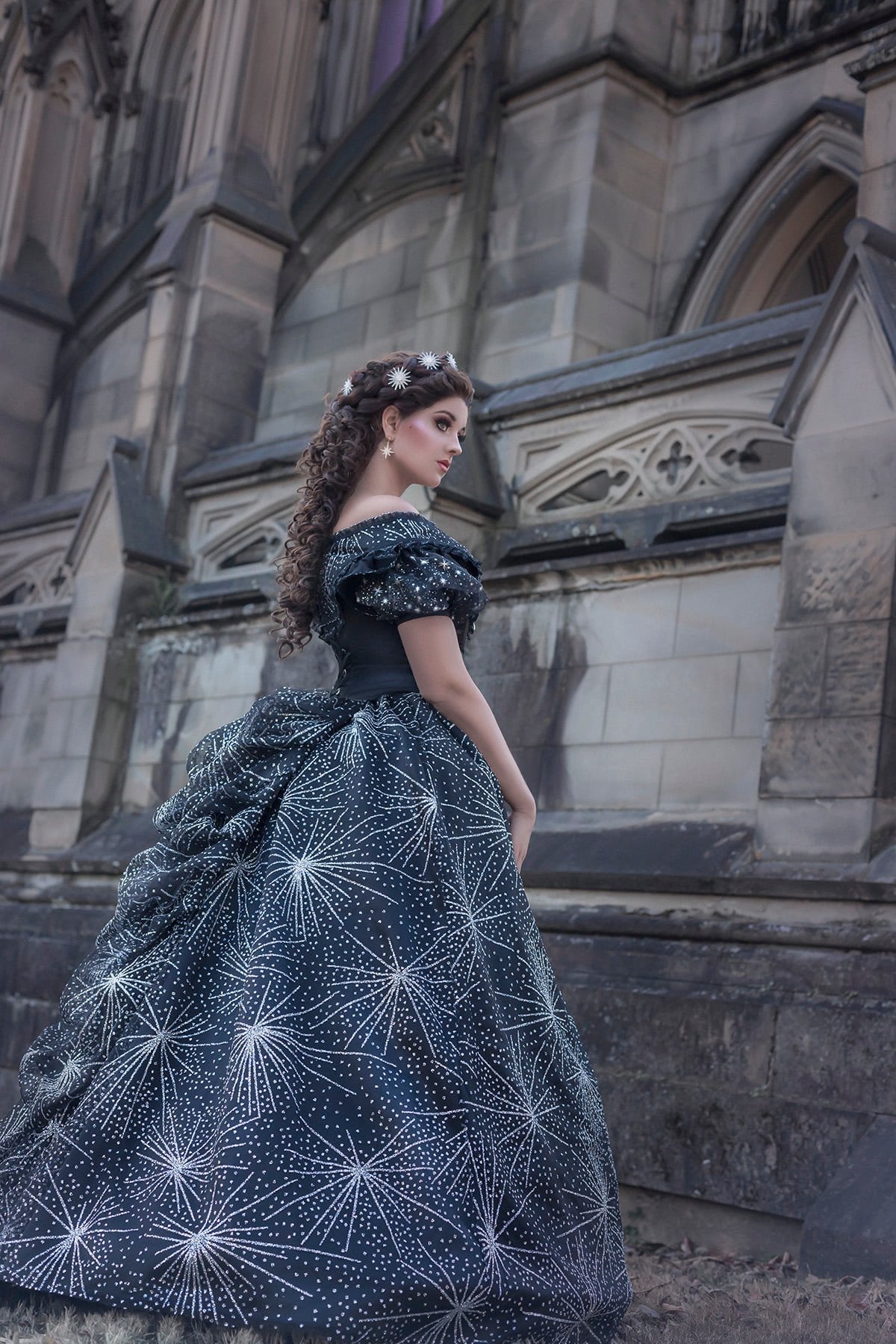 Phantom of the Opera Sparkle Custom Bustle Gown Black or Ivory Large Phantom of the Opera Sparkle Custom Bustle Gown Black or Ivory Large