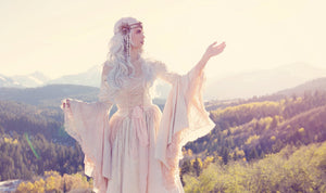 SOLD OUT Champagne Blush Medieval Plus Size Fantasy Gown Custom