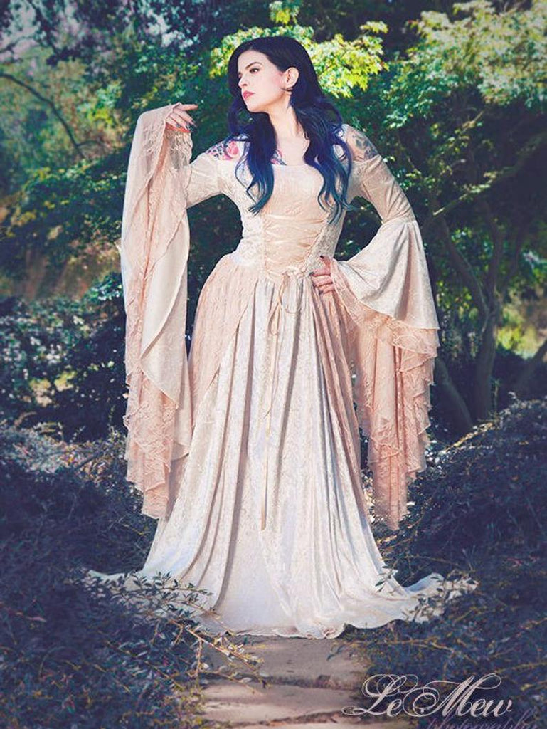 Champagne Blush Medieval Plus Size Fantasy Gown Custom 1X Champagne Blush Medieval Plus Size Fantasy Gown Custom 1X