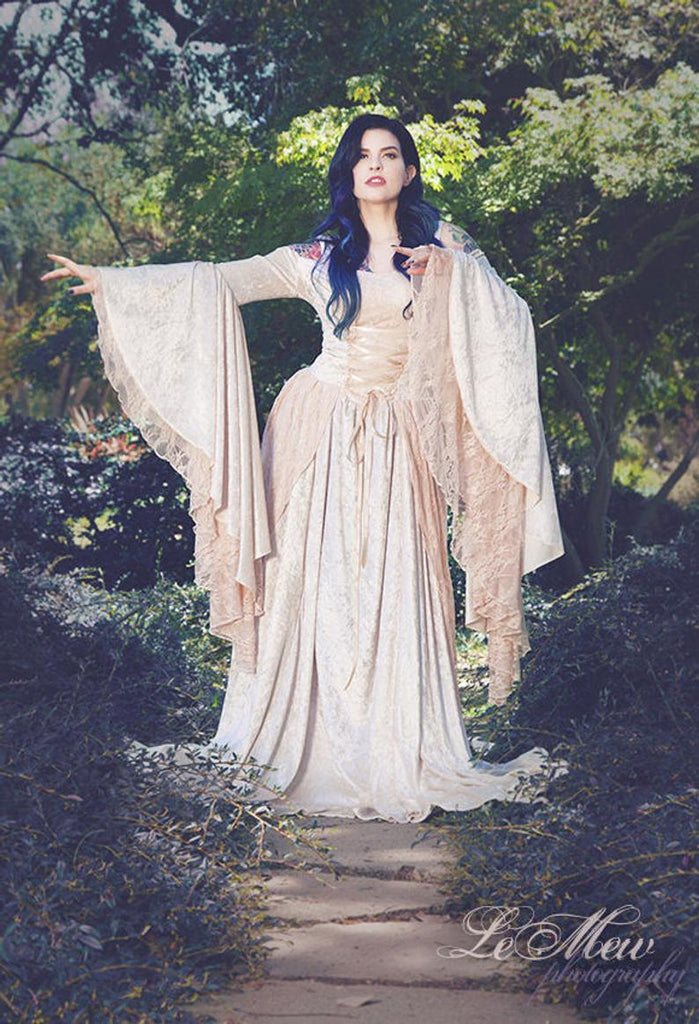 Champagne Blush Medieval Plus Size Fantasy Gown Custom 1X