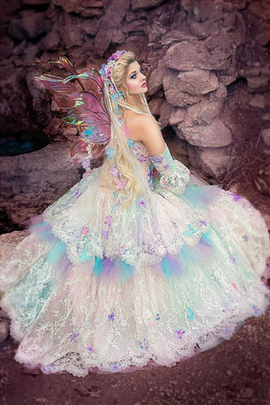 Upscale Fantasy Fae Fairy Gown Light Colors- Convertible