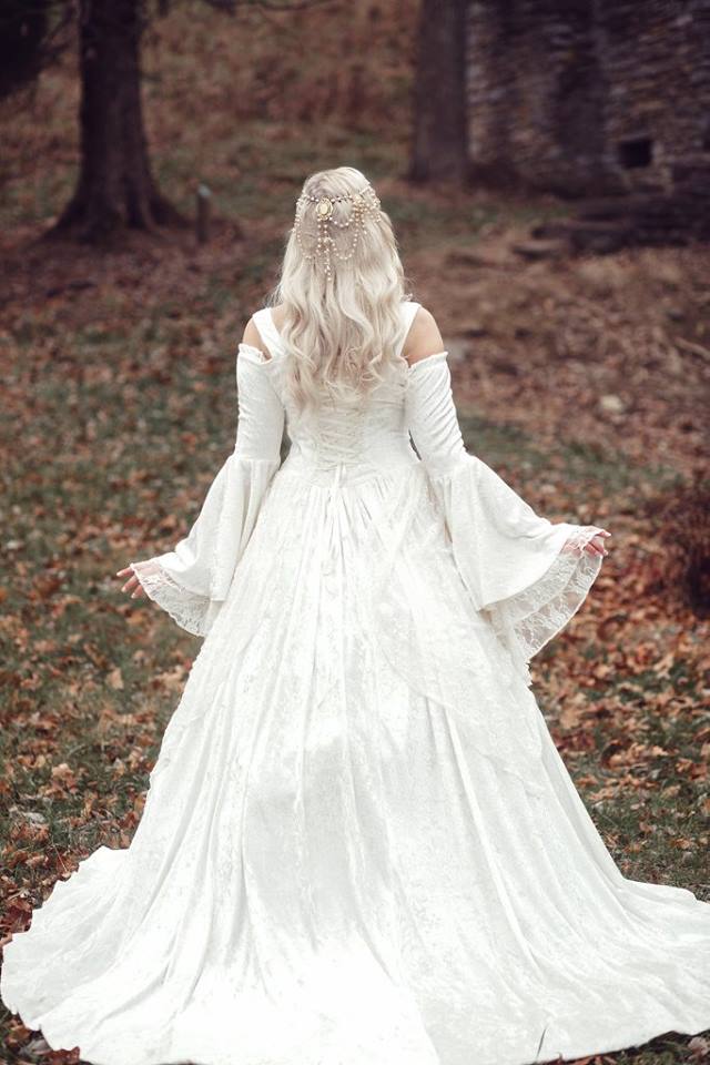 Gwendolyn Medieval Velvet and Lace Plus Size Gown Custom