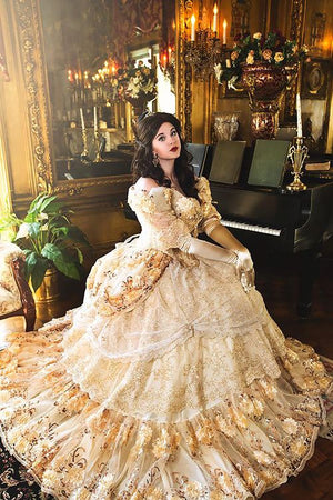 SOLD OUT Upscale Fantasy Plus Size Elaborate Belle Gown Custom