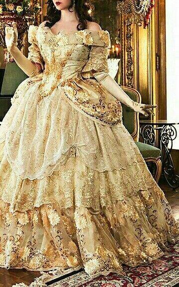 Elaborate Ultra-Fantasy Upscale Belle Gown Custom Large Elaborate Ultra-Fantasy Upscale Belle Gown Custom Large