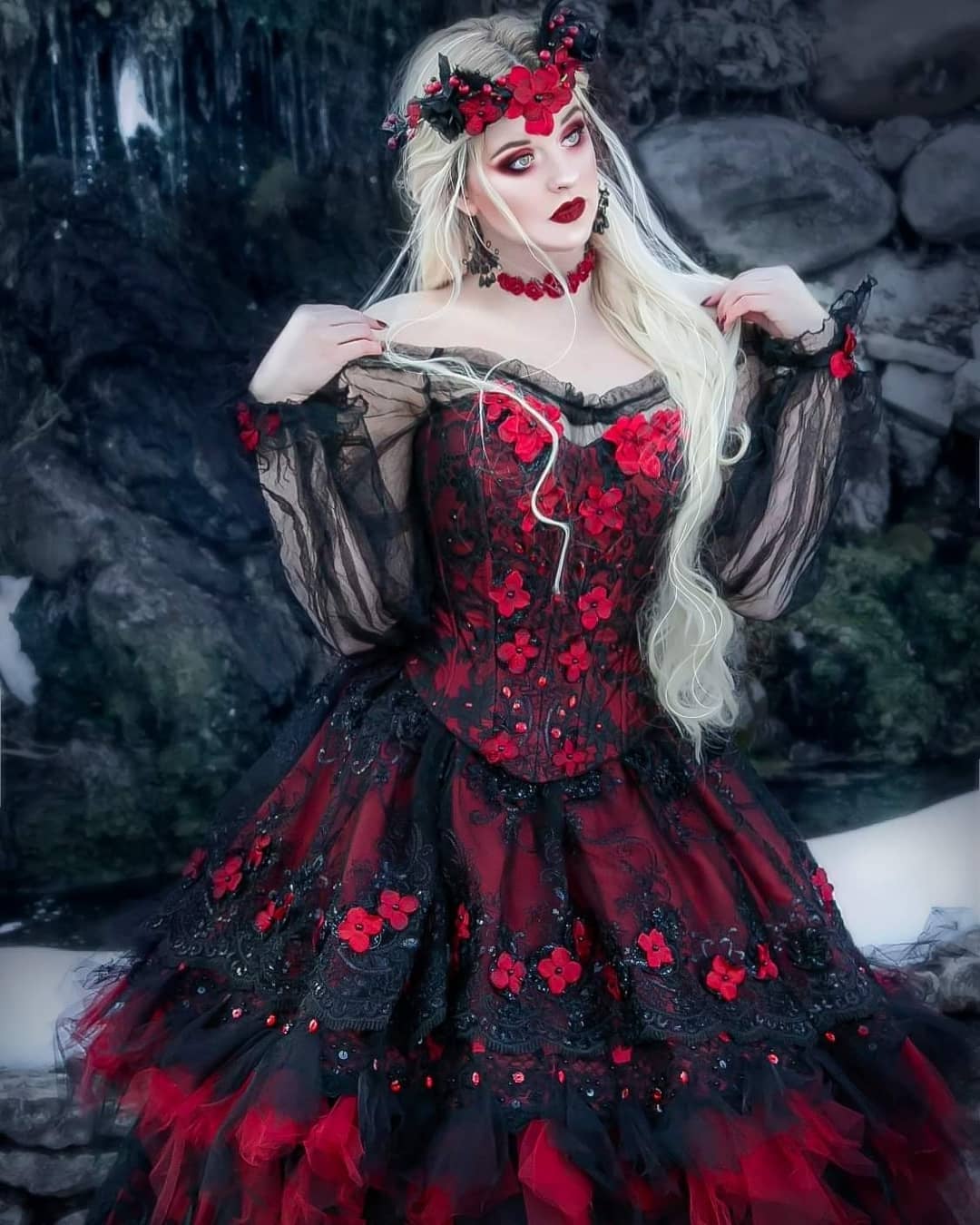 Gothic Dark Fae Fairy Fantasy Convertible Gown Corset Set