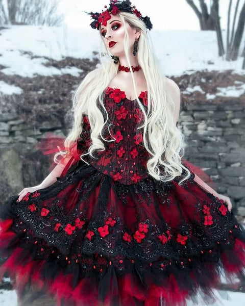 Gothic Dark Fae Fairy Fantasy Convertible Gown Corset Set 1X 46-48bust