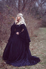 Gothic Black Gwendolyn Velvet and Lace Gown