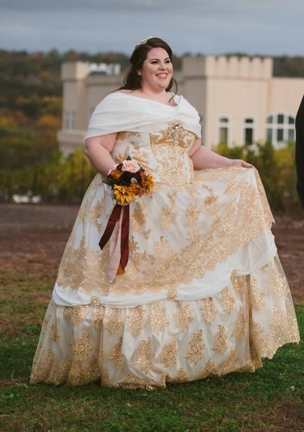 Special Offer! Belle Ivory/Gold Custom Plus Size Gown Special Offer! Belle Ivory/Gold Custom Plus Size Gown