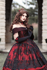 Gothic Belle Red/black Upscale Fantasy Gown – Romantic Threads