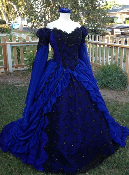 gothic ball gowns blue