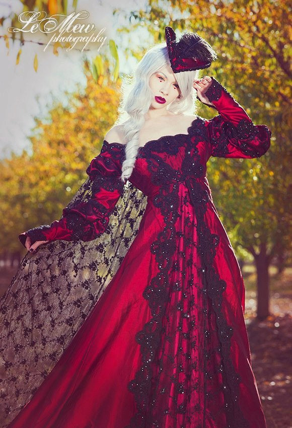 Gothic Ever After Wedding Gown or Costume Dark Colors Small / red/black Gothic Ever After Wedding Gown or Costume Dark Colors Small / red/black
