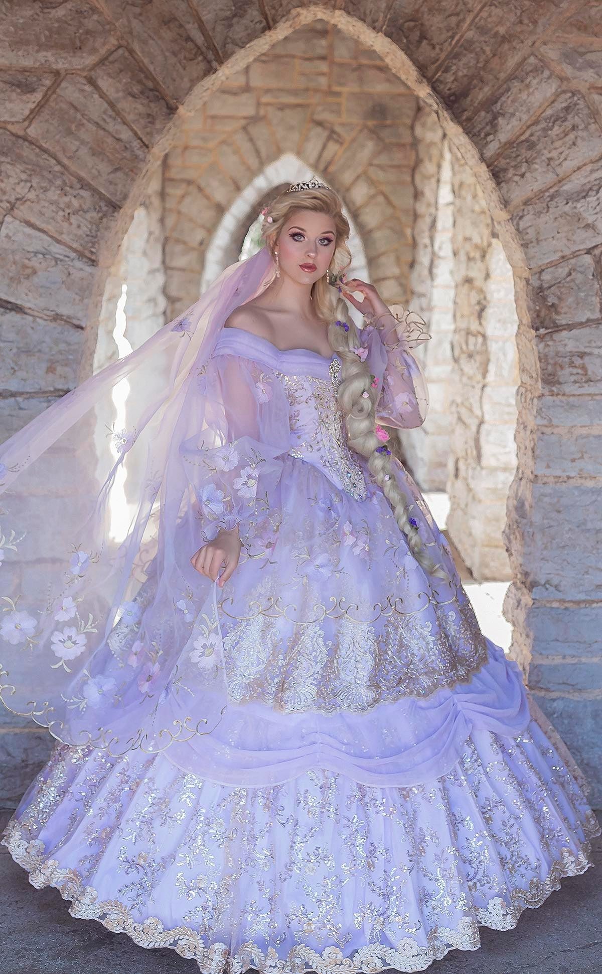 SOLD! Fantasy Belle Rapunzel lavendar/gold Princess Gown Wedding Cospl Romantic Threads SOLD! Fantasy Belle Rapunzel lavendar/gold Princess Gown Wedding Cospl Romantic Threads