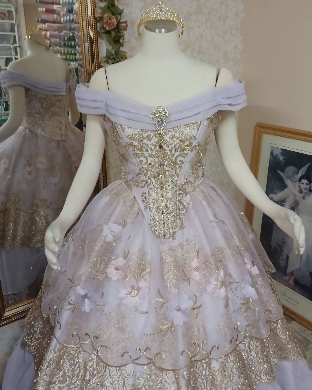 Flower Girl Long Dress Golden Sequin Lace Prom Gown Party Evening Princess  Dress | eBay