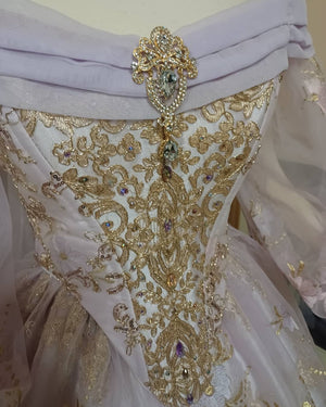 SOLD! Fantasy Belle Rapunzel lavendar/gold Princess Gown Wedding Cospl Romantic Threads SOLD! Fantasy Belle Rapunzel lavendar/gold Princess Gown Wedding Cospl Romantic Threads